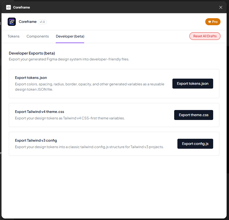 Coreframe consistency check screenshot